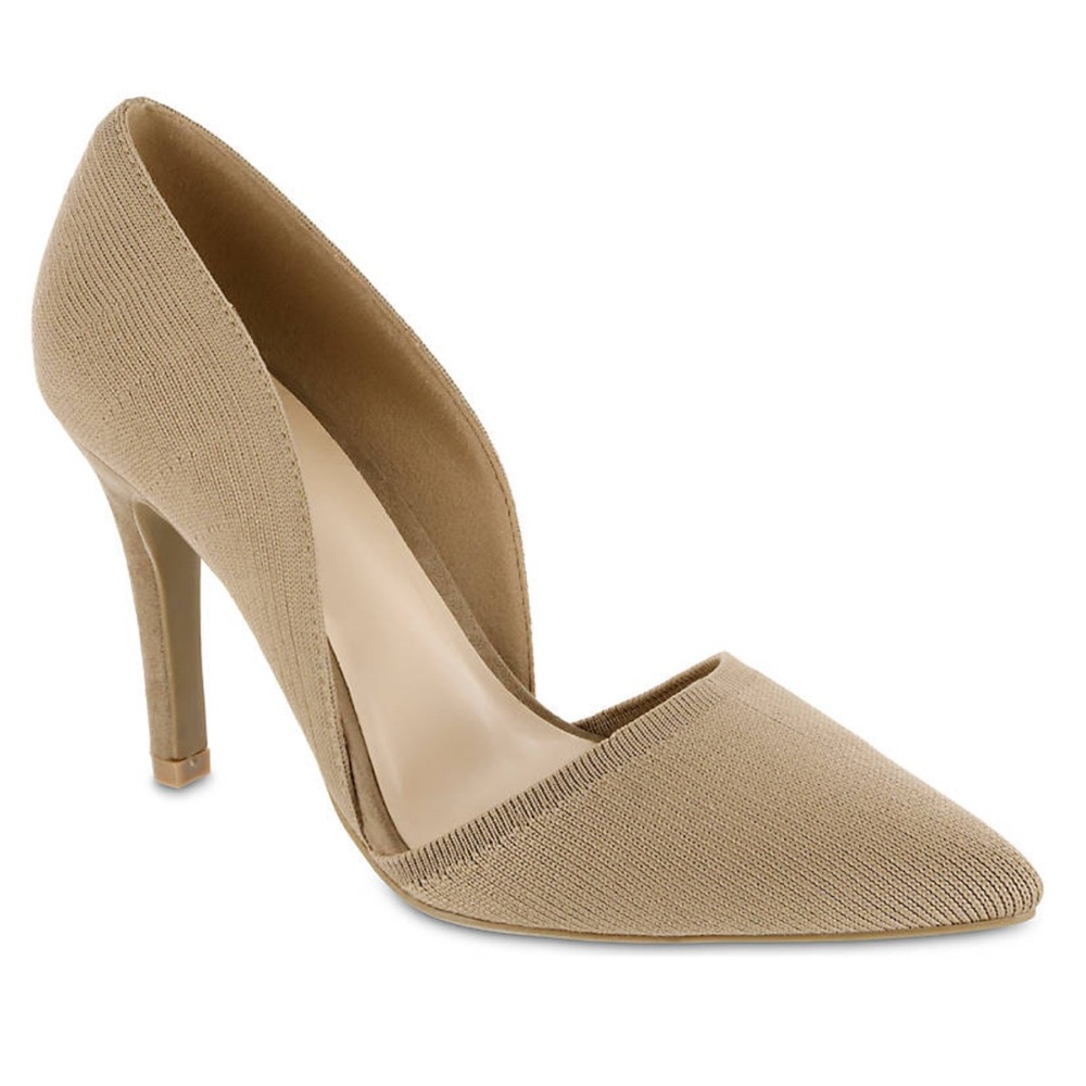 MIA Pointed D'Orsay Flat in Taupe Knit - Picture 3 of 7